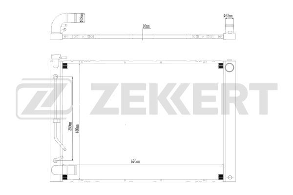 MK1624 ZEKKERT Радиатор, охлаждение двигателя