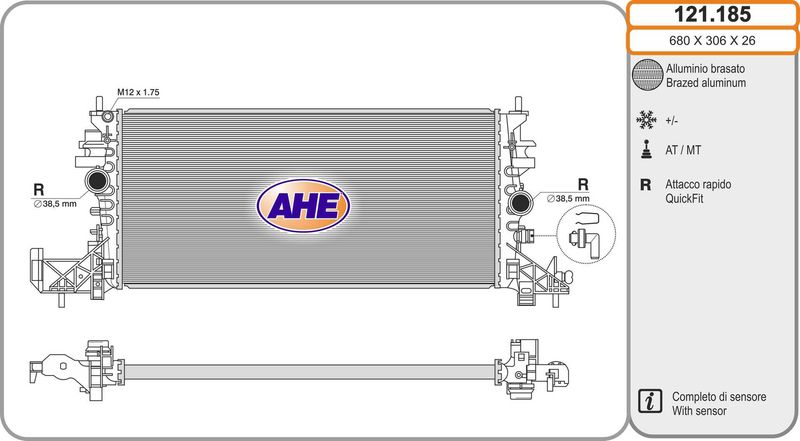 121185 AHE Радиатор, охлаждение двигателя