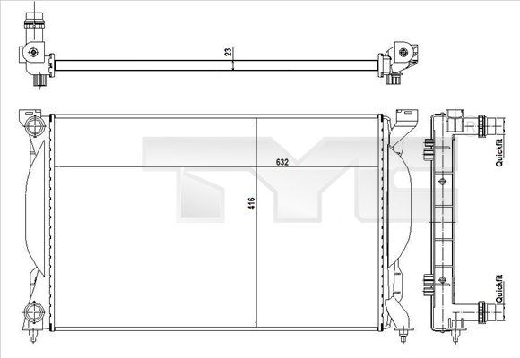 7020012R TYC Радиатор, охлаждение двигателя