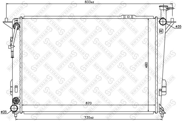 1025437SX STELLOX Радиатор, охлаждение двигателя