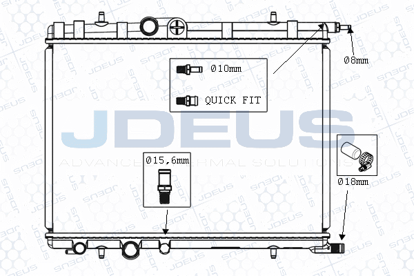 M0070140 JDEUS Радиатор, охлаждение двигателя