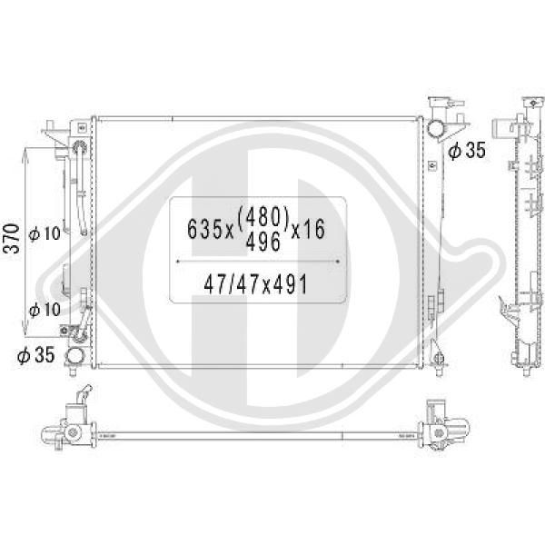 DCM3720 DIEDERICHS Радиатор, охлаждение двигателя