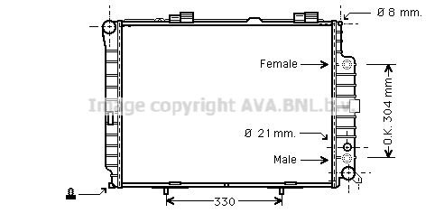 MSA2208 AVA QUALITY COOLING Радиатор, охлаждение двигателя