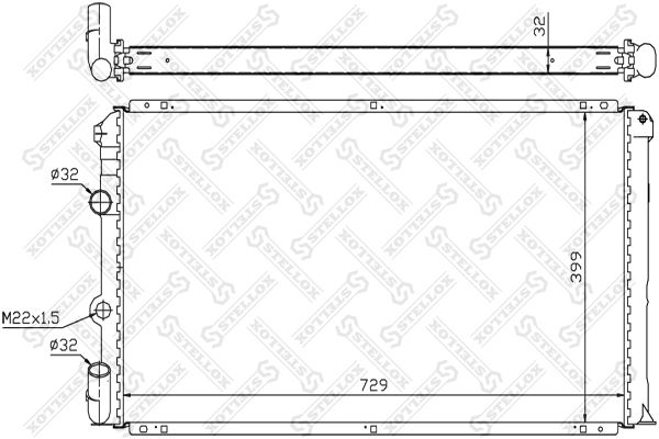 1026208SX STELLOX Радиатор, охлаждение двигателя