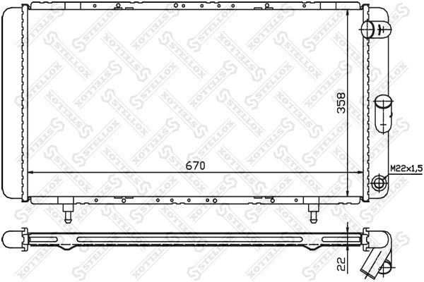 1025233SX STELLOX Радиатор, охлаждение двигателя