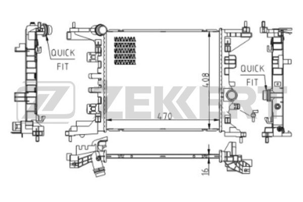 MK1611 ZEKKERT Радиатор, охлаждение двигателя