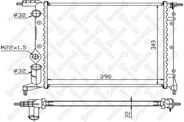 1025236SX STELLOX Радиатор, охлаждение двигателя