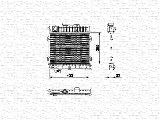 350213436000 MAGNETI MARELLI Радиатор, охлаждение двигателя