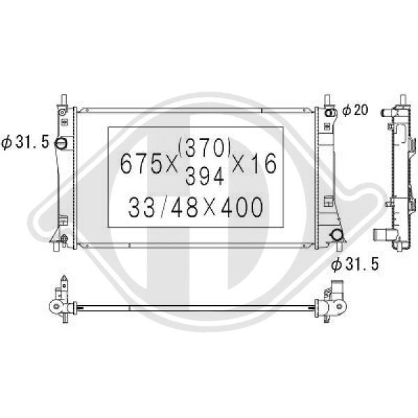 DCM2280 DIEDERICHS Радиатор, охлаждение двигателя