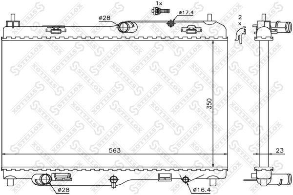 1025410SX STELLOX Радиатор, охлаждение двигателя