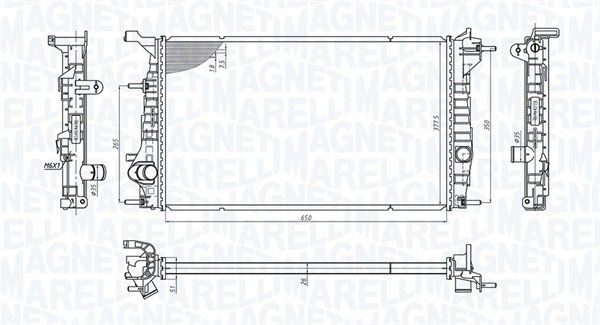 350213200600 MAGNETI MARELLI Радиатор, охлаждение двигателя