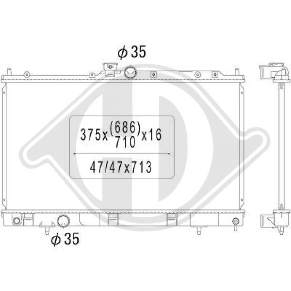 DCM2524 DIEDERICHS Радиатор, охлаждение двигателя