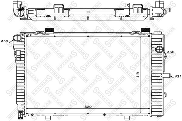 1025908SX STELLOX Радиатор, охлаждение двигателя