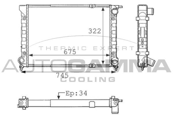 101053 AUTOGAMMA Радиатор, охлаждение двигателя