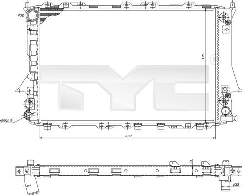 7020029R TYC Радиатор, охлаждение двигателя