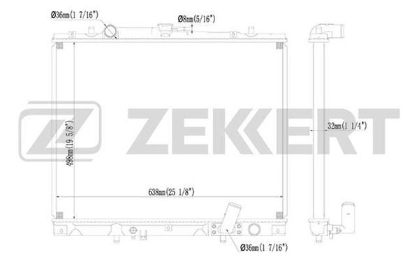 MK1218 ZEKKERT Радиатор, охлаждение двигателя