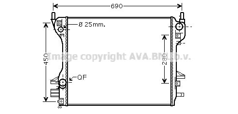 JR2040 AVA QUALITY COOLING Радиатор, охлаждение двигателя