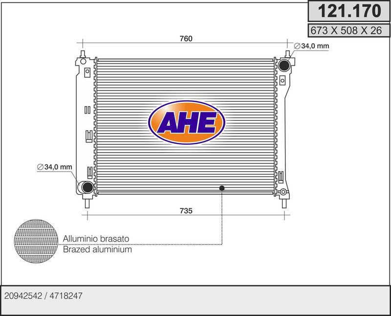 121170 AHE Радиатор, охлаждение двигателя