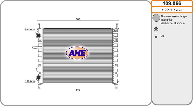 109066 AHE Радиатор, охлаждение двигателя