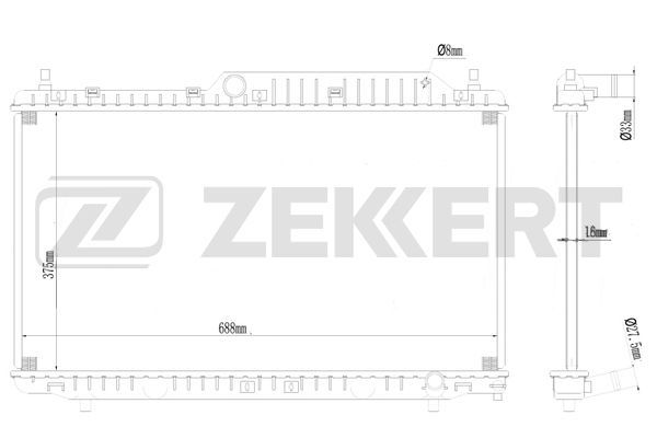 MK1621 ZEKKERT Радиатор, охлаждение двигателя