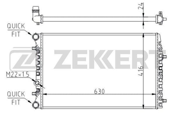 MK1140 ZEKKERT Радиатор, охлаждение двигателя