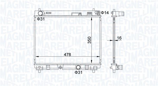 350213208200 MAGNETI MARELLI Радиатор, охлаждение двигателя