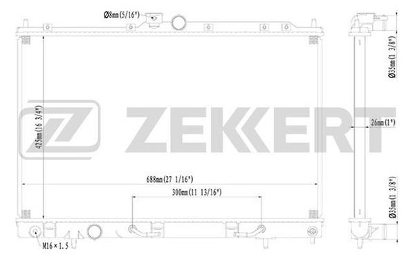 MK1183 ZEKKERT Радиатор, охлаждение двигателя