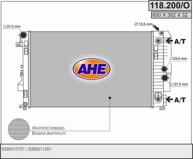 118200O AHE Радиатор, охлаждение двигателя