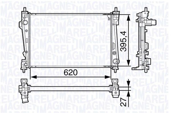 350213131300 MAGNETI MARELLI Радиатор, охлаждение двигателя