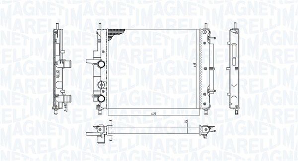 350213194300 MAGNETI MARELLI Радиатор, охлаждение двигателя