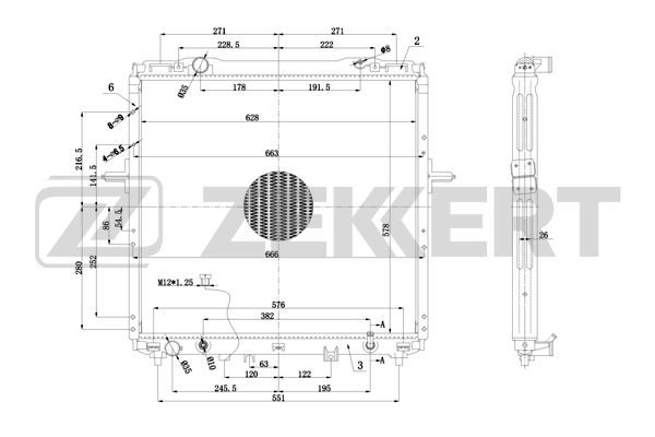 MK1536 ZEKKERT Радиатор, охлаждение двигателя