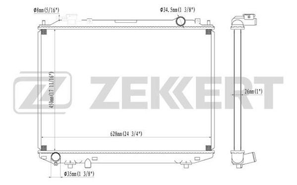 MK1217 ZEKKERT Радиатор, охлаждение двигателя