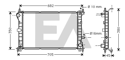 31R22075 EACLIMA Радиатор, охлаждение двигателя