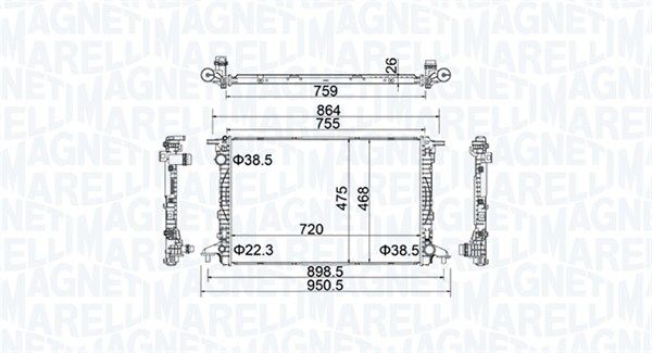 350213154900 MAGNETI MARELLI Радиатор, охлаждение двигателя