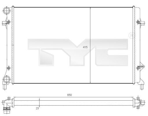 7020025 TYC Радиатор, охлаждение двигателя