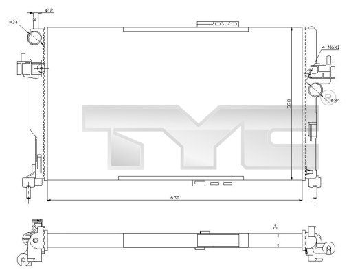 7250034R TYC Радиатор, охлаждение двигателя