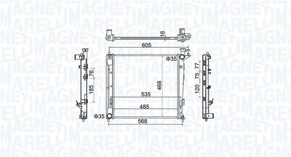 350213160500 MAGNETI MARELLI Радиатор, охлаждение двигателя