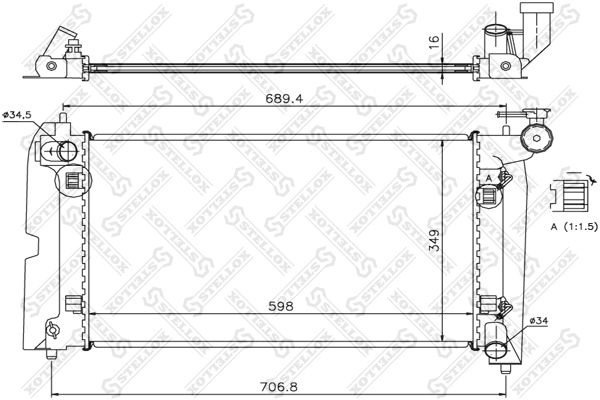 1026309SX STELLOX Радиатор, охлаждение двигателя