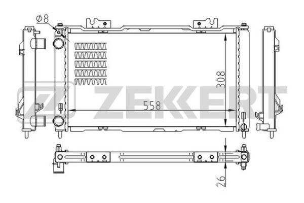 MK1519 ZEKKERT Радиатор, охлаждение двигателя