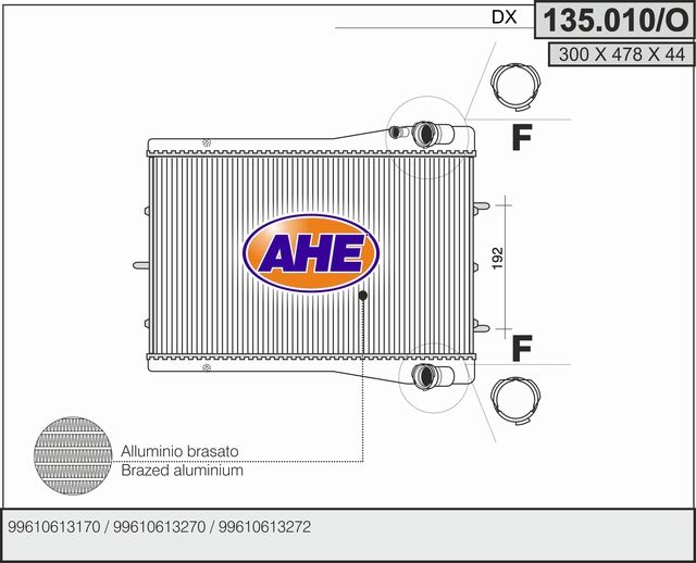 135010O AHE Радиатор, охлаждение двигателя