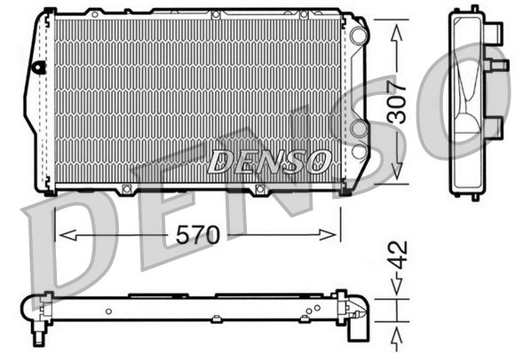 DRM02001 DENSO Радиатор, охлаждение двигателя