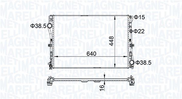 350213205400 MAGNETI MARELLI Радиатор, охлаждение двигателя