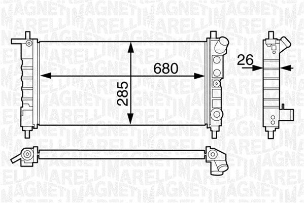 350213124400 MAGNETI MARELLI Радиатор, охлаждение двигателя