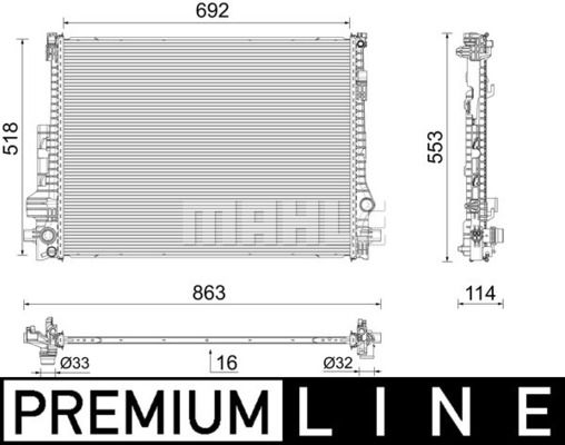 CR2605000P MAHLE Радиатор, охлаждение двигателя