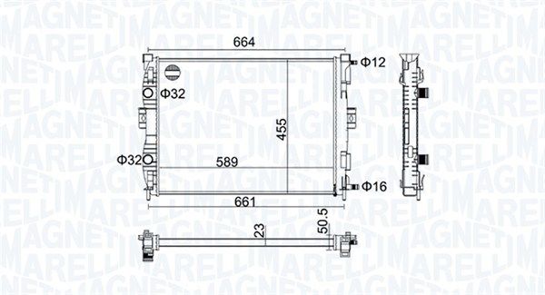 350213160600 MAGNETI MARELLI Радиатор, охлаждение двигателя