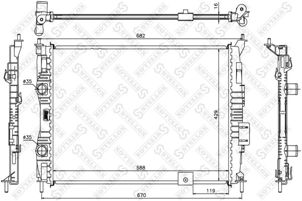 1026589SX STELLOX Радиатор, охлаждение двигателя