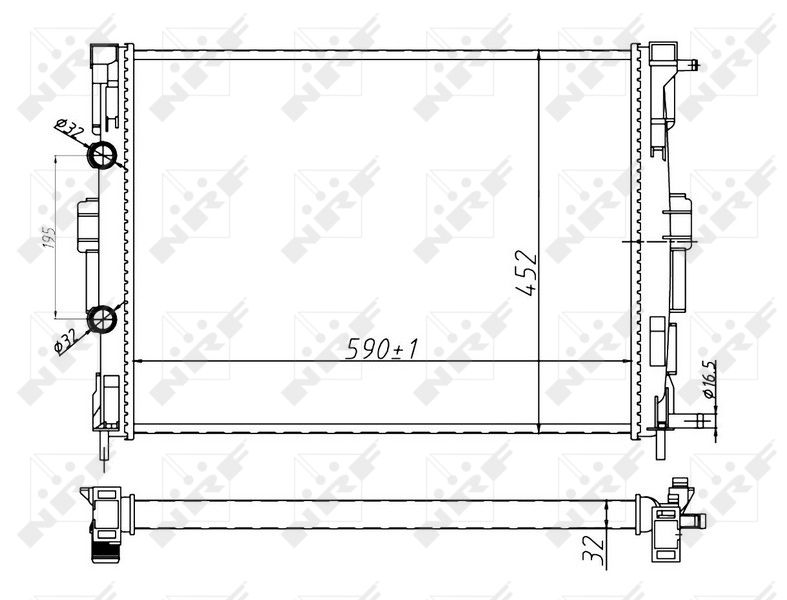 58329A NRF Радиатор, охлаждение двигателя