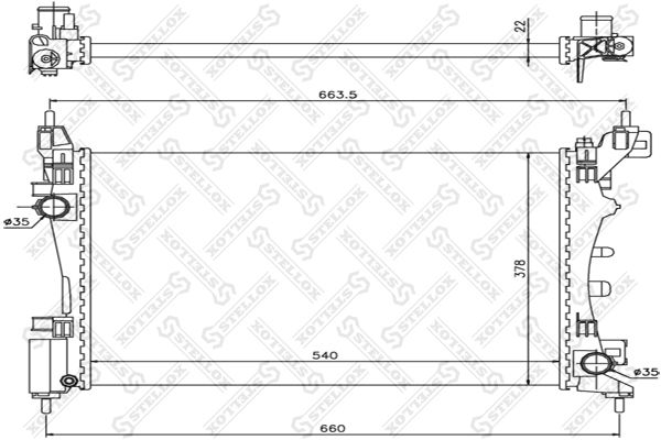 1025366SX STELLOX Радиатор, охлаждение двигателя