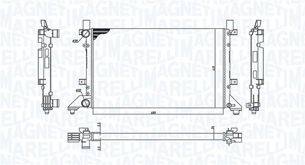 350213189400 MAGNETI MARELLI Радиатор, охлаждение двигателя