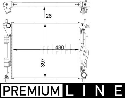 CR1405000P MAHLE Радиатор, охлаждение двигателя